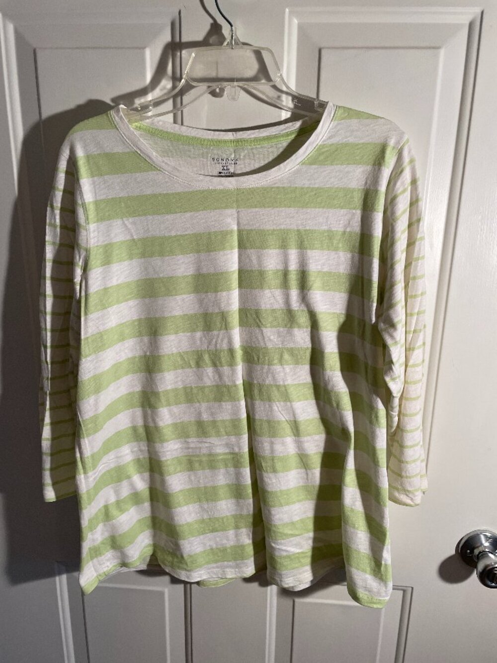 Ladies long sleeve shirt Sonoma extra large green and white